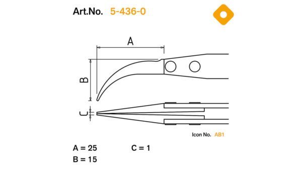 ESD Pinzette mit auswechselbaren Spitzen gebogen 0,2mm breit, leitend – Bild 2