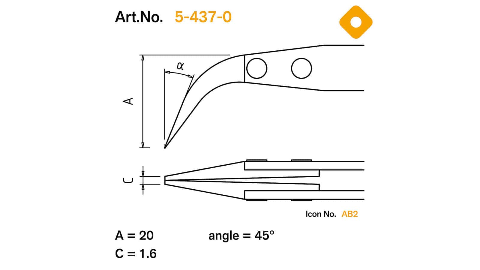 ESD Pinzette mit auswechselbaren Spitzen gebogen 0,1mm breit, leitend – Bild 2