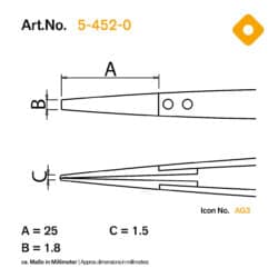 csm 5 452 0 b01 esd smd pinces à épiler en céramique interchangeables tweezers ceramic interchangeable tips icon pictogramme dessins cotés scale drawings 63132ac06e