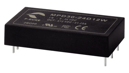 30W medizinischer DC/DC-Wandler, Eingang 9...36V, Ausgang +24V / +1.25A