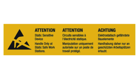 ESD warning symbol - German, English and French, 1000 pieces