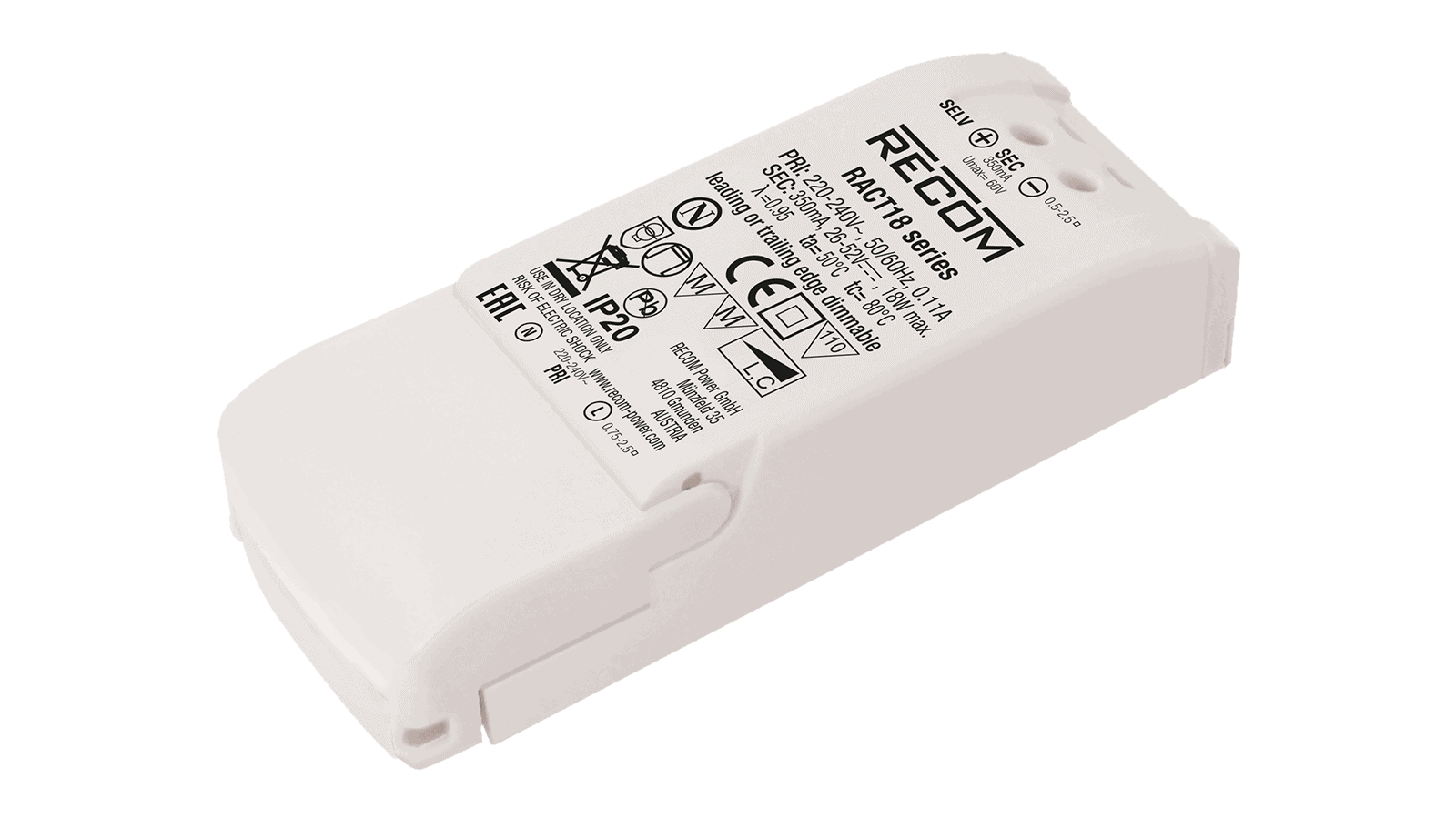 18W LED Treiber 1050mA/9...18V, TRIAC  dimming