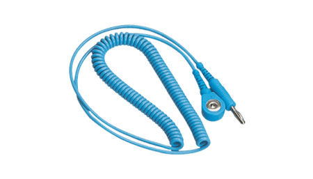 Earth contact connection with banana plug, black or blue