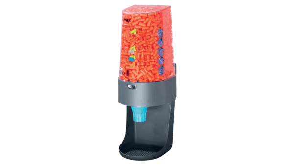 uvex Dispenser "one2click" gefüllt mit 600 Paar uvex com4-fit Gehörschutzstöpsel (SNR 33 dB)