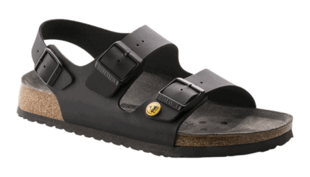 Offene ESD-Schuhe "Milano Birkenstock", Schwarz
