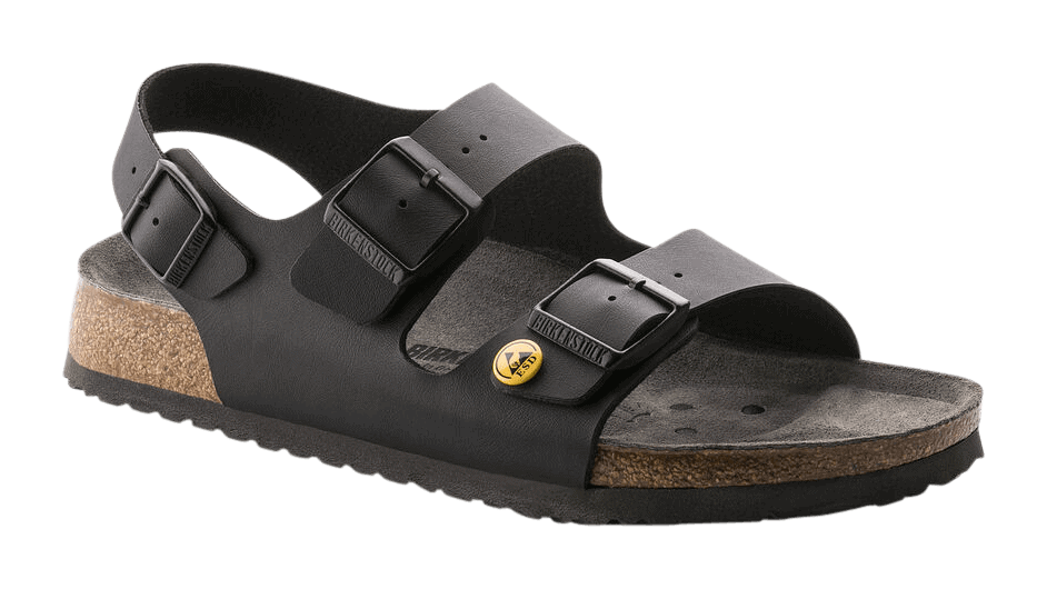 Offene ESD-Schuhe "Milano Birkenstock", Schwarz
