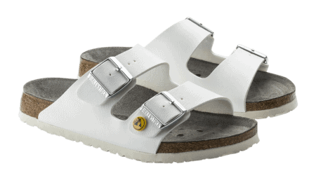 Offene ESD-Schuhe "Arizona Birkenstock", Weiss