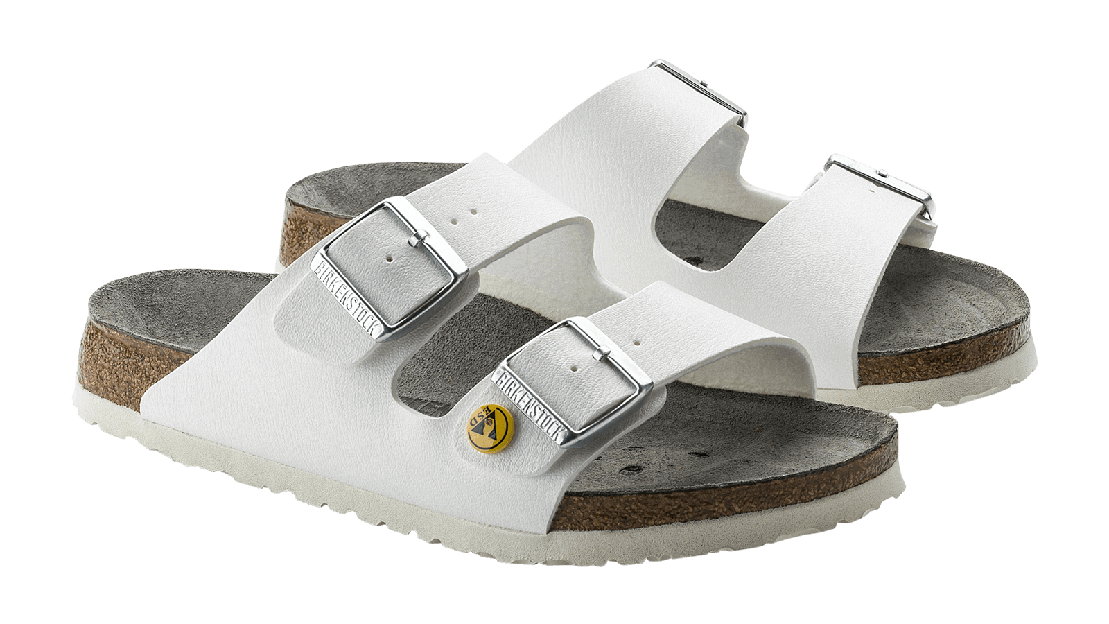 Offene ESD-Schuhe "Arizona Birkenstock", Weiss