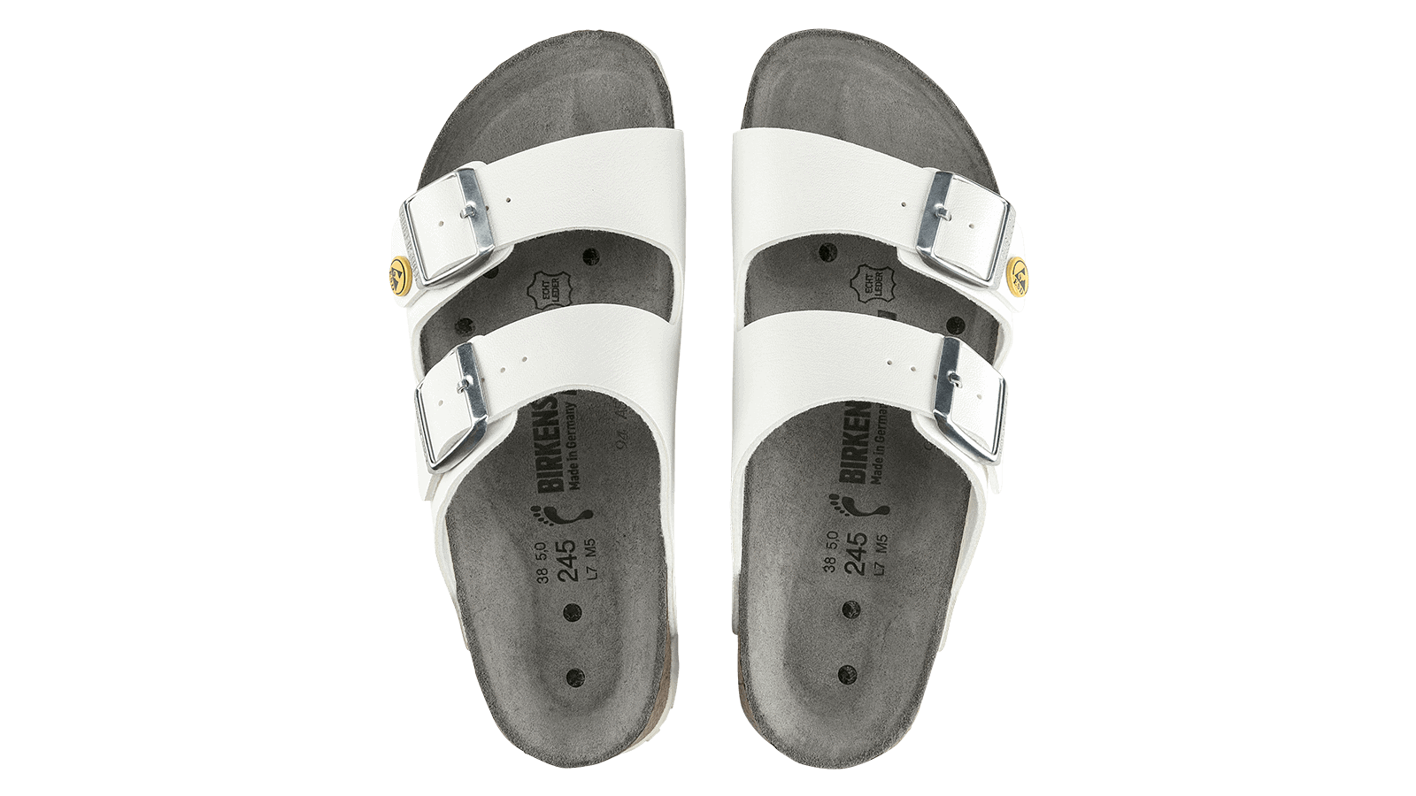 Offene ESD-Schuhe "Arizona Birkenstock", Weiss – Bild 3