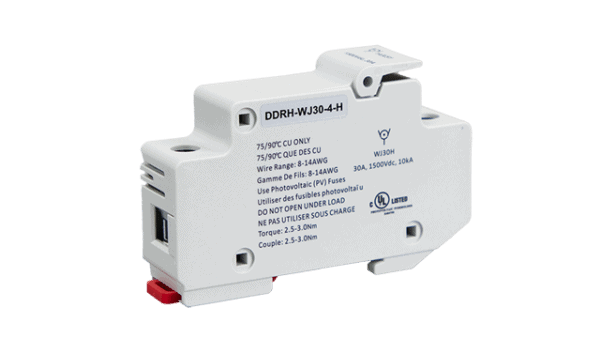 Sicherungshalter für Hutschiene und Sicherung 4A/1500Vdc
