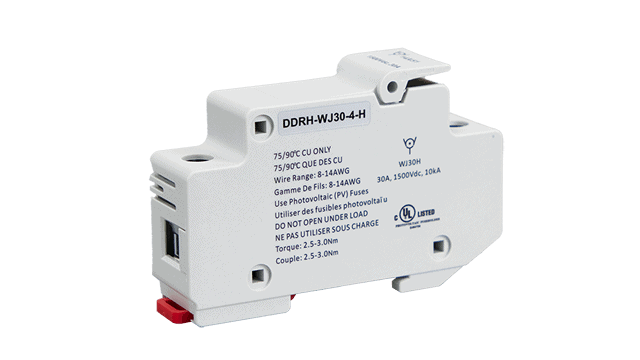 Sicherungshalter für Hutschiene und Sicherung 4A/1500Vdc