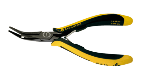 ESD needle nose pliers EUROline dissipative 145 mm smooth gripping surfaces