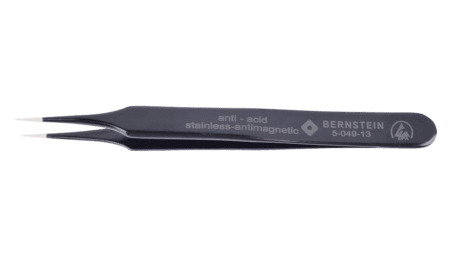 ESD SMD tweezers 110 mm shape 4 stainless steel, dissipative