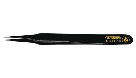 ESD SMD tweezers 120 mm shape 2 stainless steel, dissipative