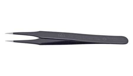 ESD SMD tweezers ULTRA FINE 120mm shape 2 stainless steel, very pointed, dissipative