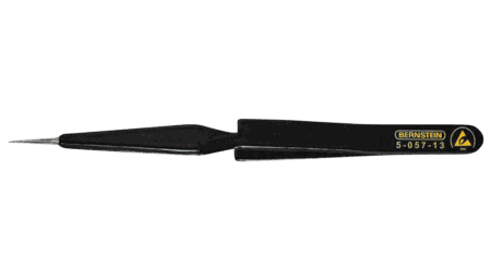 ESD SMD cross tweezers 120mm shape 53 stainless steel, self-holding, dissipative