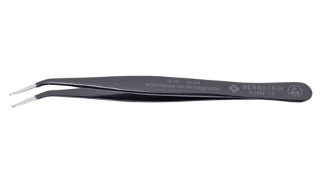 ESD SMD tweezers 115 mm shape 59 stainless steel tip Ø 0.8x1.5 mm 35° dissipative