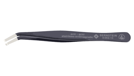 ESD SMD tweezers 115 mm shape 58 stainless steel tip Ø 0.8x3.0 mm 35° dissipative