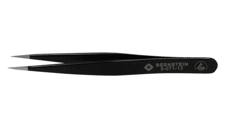 ESD SMD MINI tweezers 85mm shape OC stainless steel, dissipative