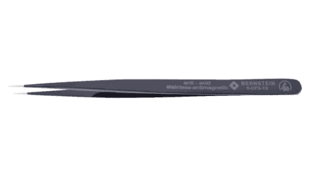 ESD SMD tweezers 140mm shape SS stainless steel, dissipative