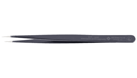 ESD SMD tweezers 140mm shape BB stainless steel, dissipative