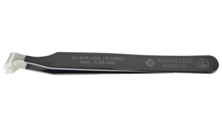 ESD cutting tweezers 115 mm shape 15 AGW carbon steel, dissipative, angled