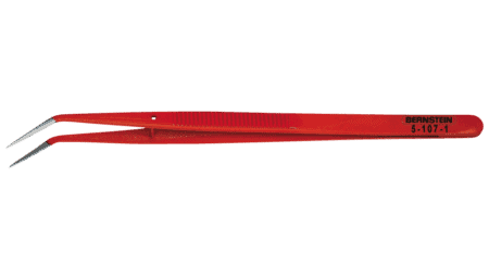 Anatomical forceps 150 mm shape 22b with guide pin serrated, lacquered