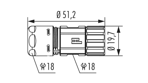 Gehäuse M16 Kabelsteckverbinder lange Version – Bild 2