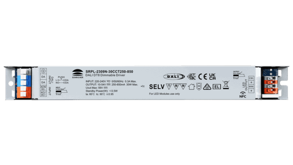 30W DALI2 DT8, AC-PUSH, Tunable white, Linearer Konstantstrom LED Treiber, 250-850mA, NFC – Bild 3