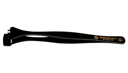 ESD wafer tweezers 130mm shape 5 DWF with teeth, dissipative