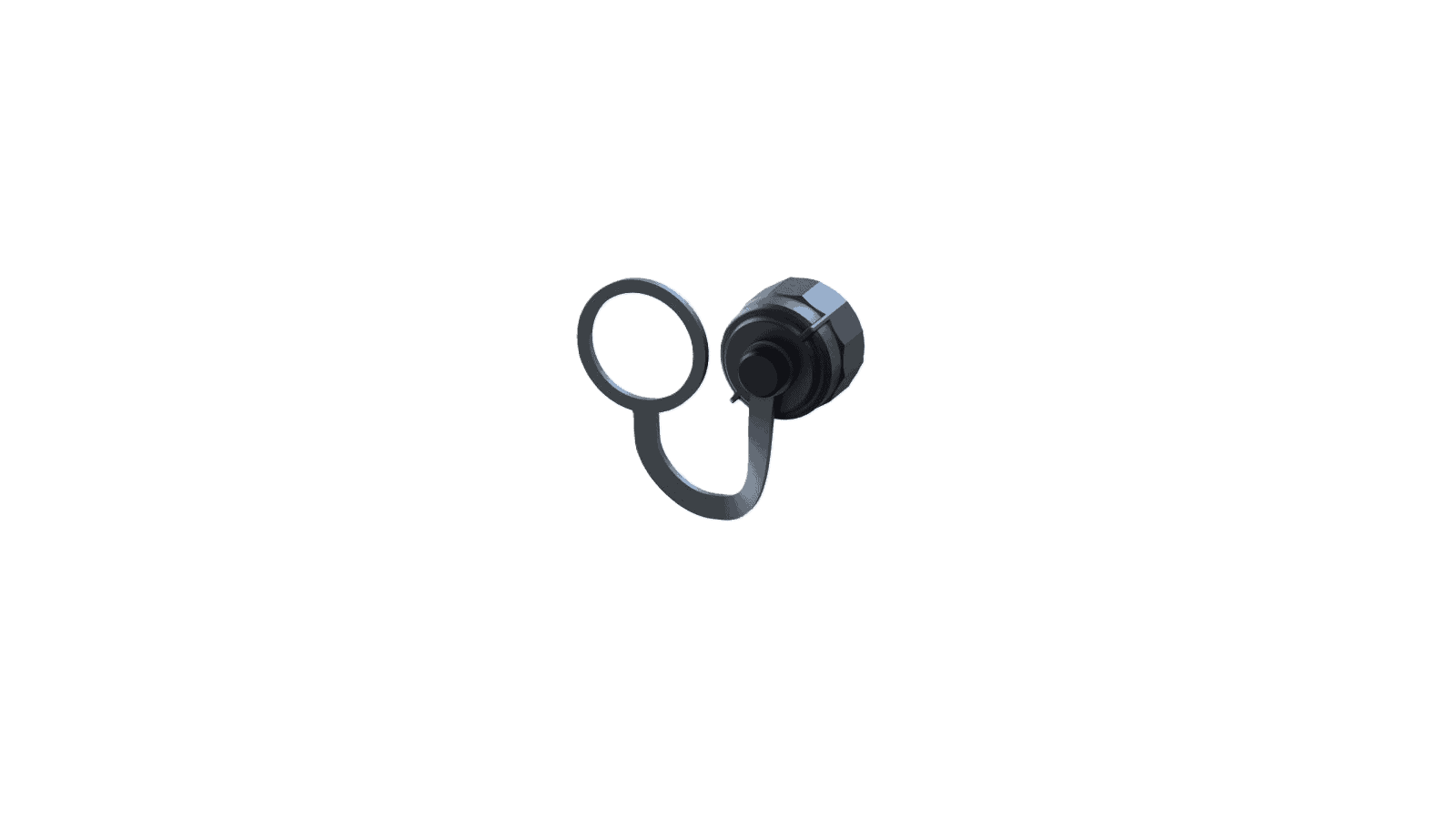 M20 Schutzkappe zu THx.391/THx.392, mit Ringbefestigung & Gummiband, schwarz