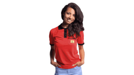 Polo ESD pour femme, rouge