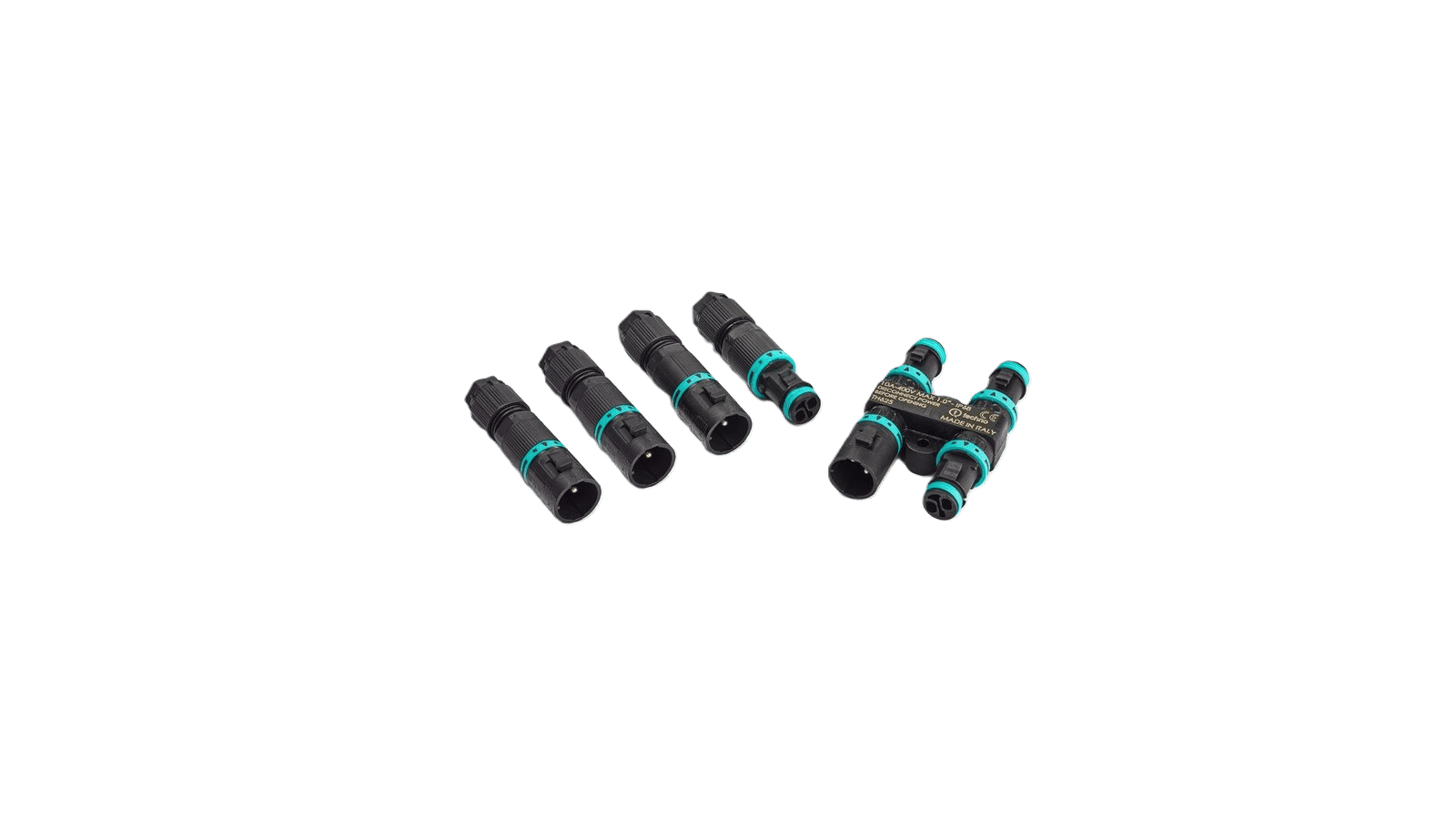 Set: H-Kabelverteiler TH625, 4fach, 2P, Schraubanschluss, D4.0-8.0, IP66/IP68