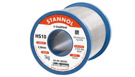 Solder wire HS10, Sn60Pb40, RO M1, 2mm, 1000g