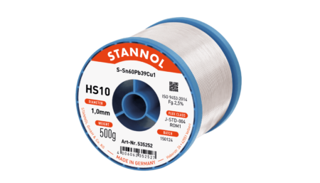 Solder wire HS10, Sn60Pb39Cu1, RO M1, 1mm, 500g
