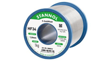 Solder wire HF34, Sn60Pb40, OR M0, 1mm, 1000g