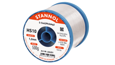 Solder wire HS10, Sn62Pb36Ag2, RO M1, 1.2mm, 500g