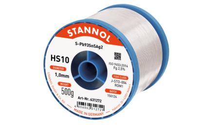 Solder wire HS10, Pb93Sn5Ag2, RO M1, 1mm, 500g