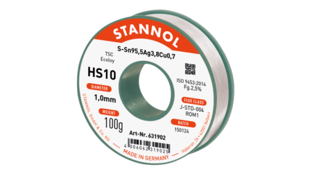 Solder wire HS10, Sn95.5Ag3.8Cu0.7 - TSC, RO M1, 1mm, 100g