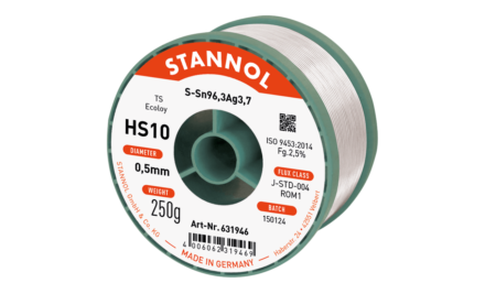Solder wire HS10, Sn96,3Ag3,7 - TS, RO M1, 0.5mm, 250g