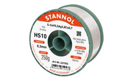 Solder wire HS10, Sn95.5Ag3.8Cu0.7 - TSC, RO M1, 0.3mm, 250g