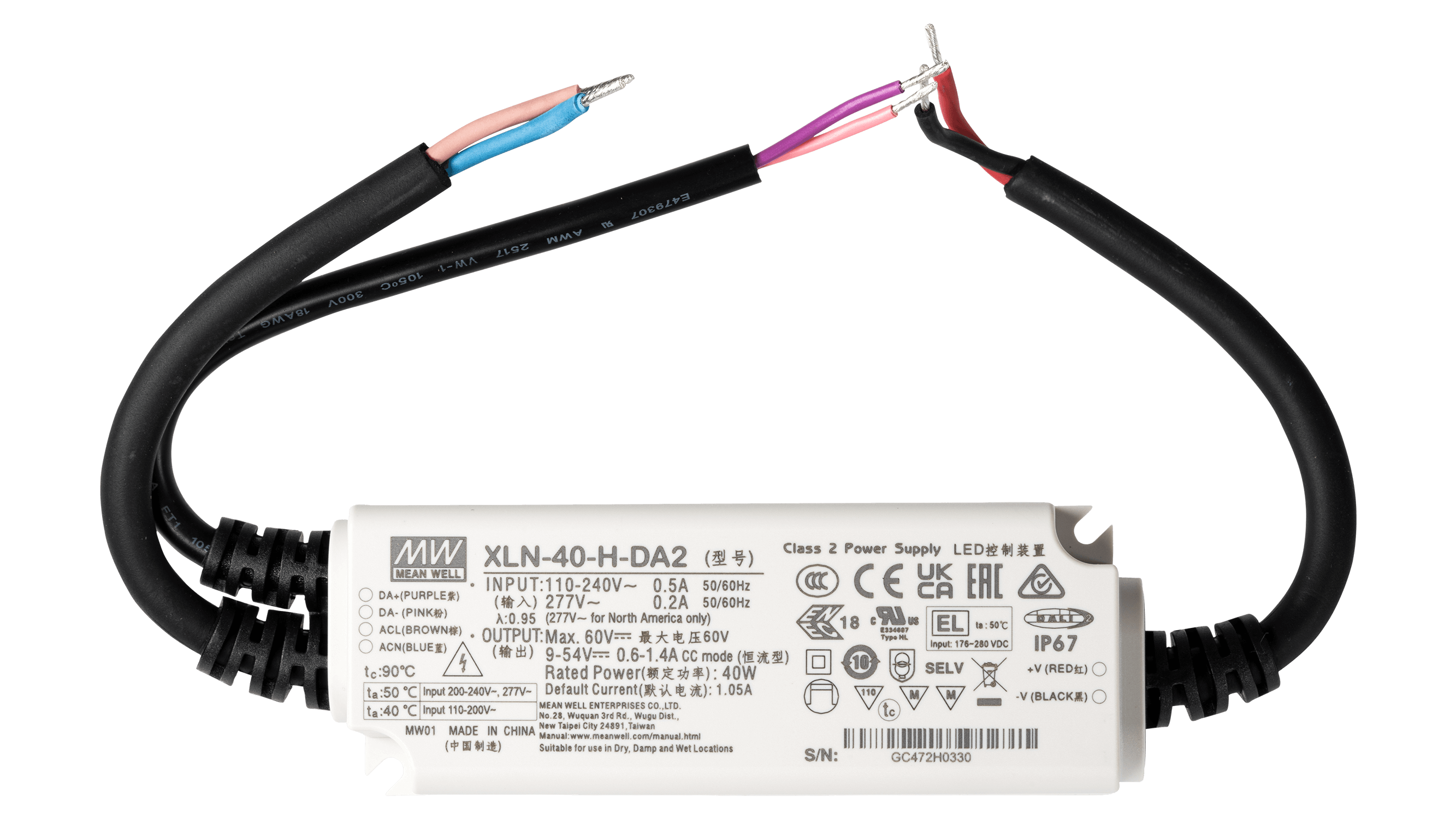 40W LED Betriebsgerät 600...1400mA/9V...54V, DALI2, AC Push, NFC – Bild 2