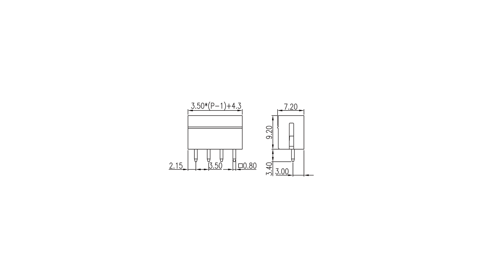PCB Leiterplatten-Anschlussbuchse ECH350V-xxP – Bild 3
