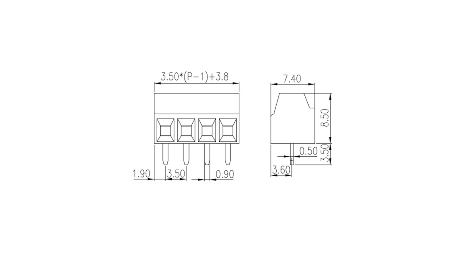 PCB Leiterplatten-Anschlussblock EK350V-xxP – Bild 2