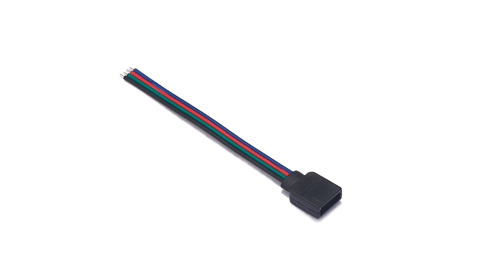 Flachsteckbuchse, 4polig mit Anschlusskabel RGB