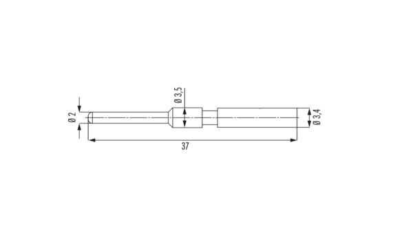 M40 Crimpstift 2mm, gedreht 7.015.952.001 – Bild 2