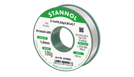 Solder wire Kristall 400, Sn95,5Ag3,8Cu0,7 - TSC, RE L0, 1mm, 100g
