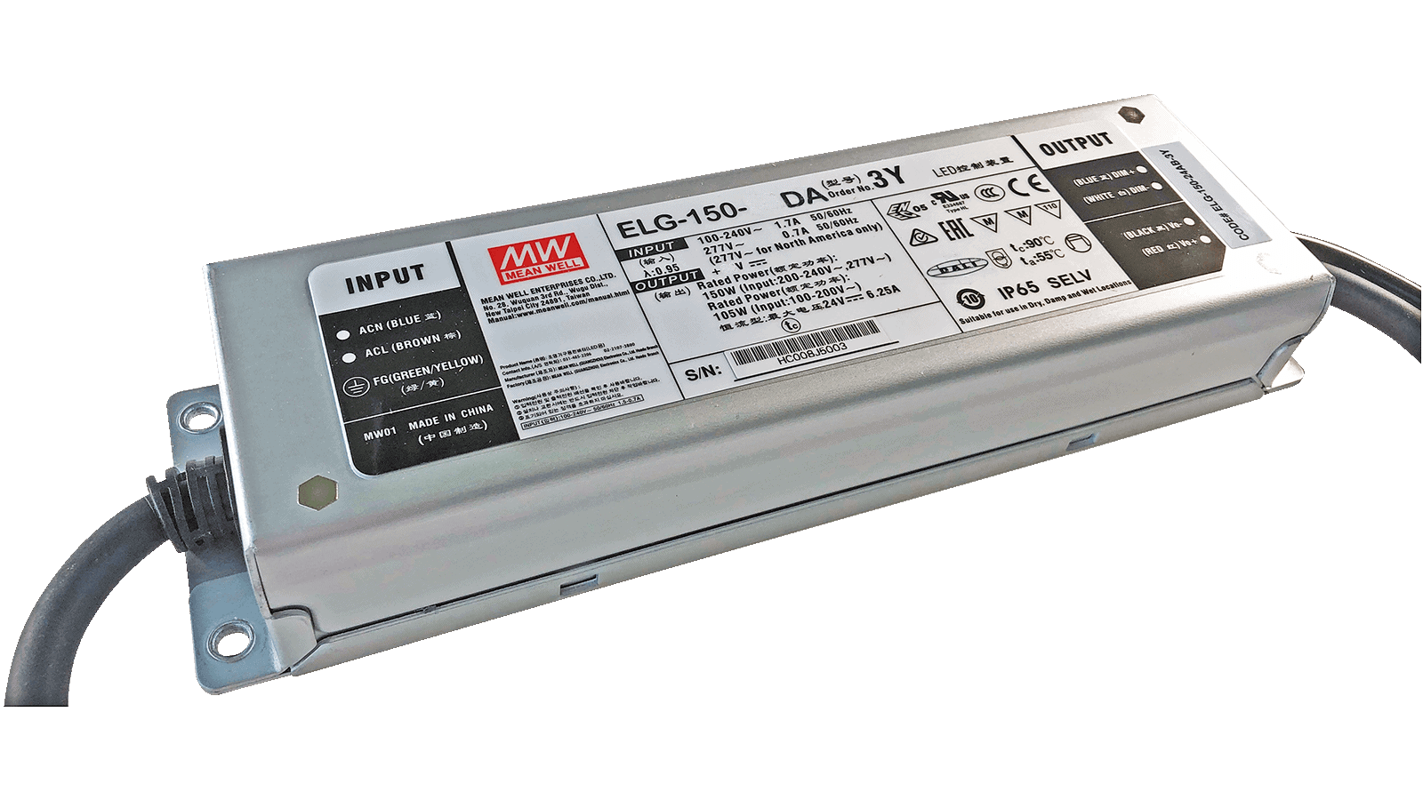 120W LED Treiber CV+CC 12V/10A, DALI