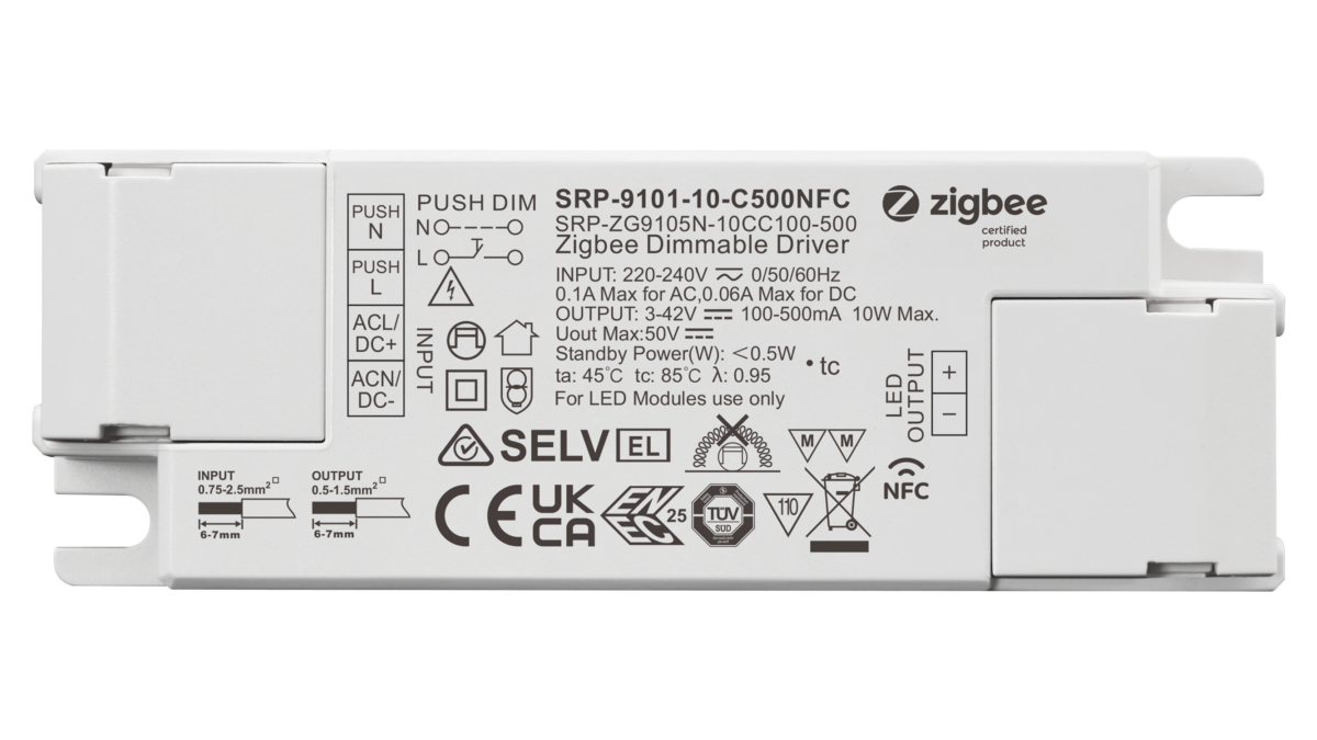 Srp Driver SRP-9101-10-C500NFC - Sunricher - 10W ZigBee 3.0, AC-PUSH LED DRIVER CC ...