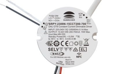 15W DALI2 DT8, Tunable white, Konstantstrom LED Treiber, 200-700mA, NFC